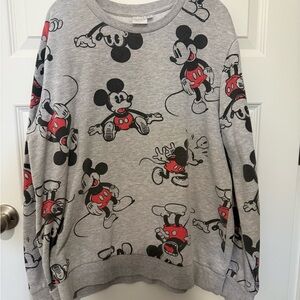 Disney D100 Mickey Mouse Gray Sweater Sz XXL